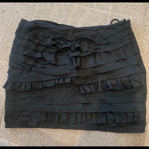 Metropark Black Ruffled Mini Skirt